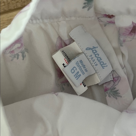 Jacadi White and Pink Floral Baby Dress - Picture 2 of 9